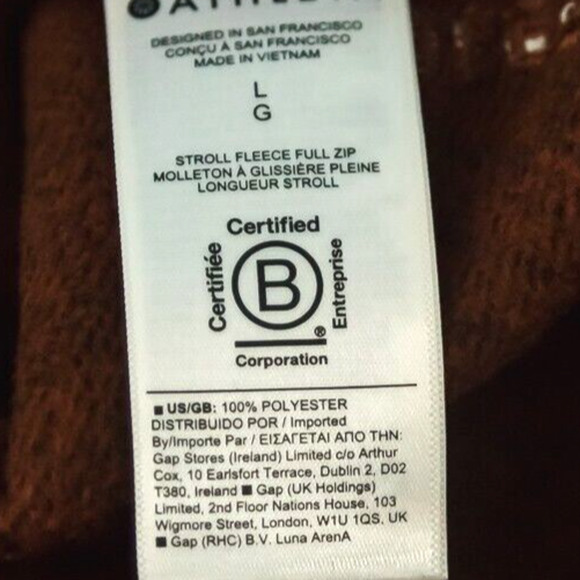 Athleta Size Large L Stroll Fleece Full Zip Long Long Sleeve Active Jacket NEW - Picture 6 of 8